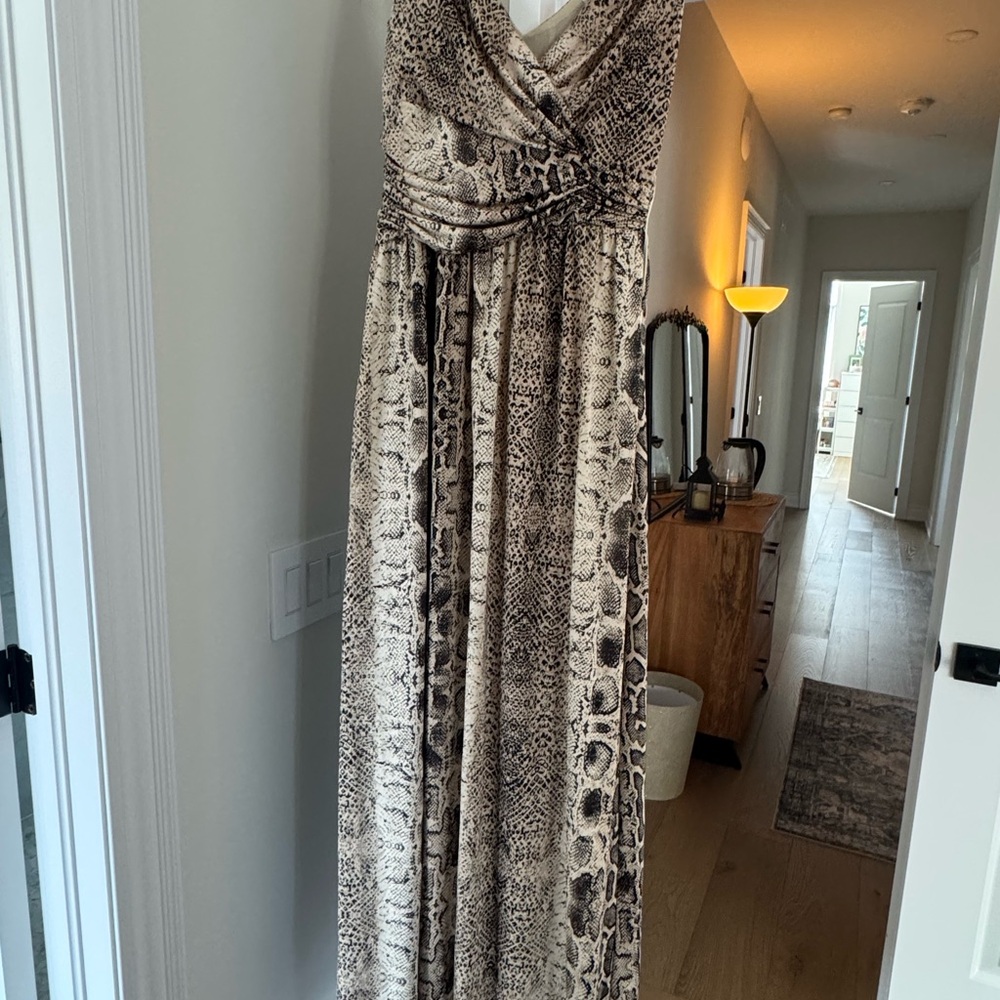 Mango Snake Print Maxi Dress